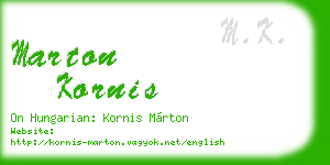 marton kornis business card